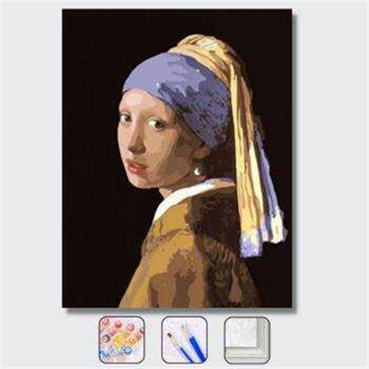 Johannes Vermeer İnci Küpeli Kız Sayılarla Boyama Seti