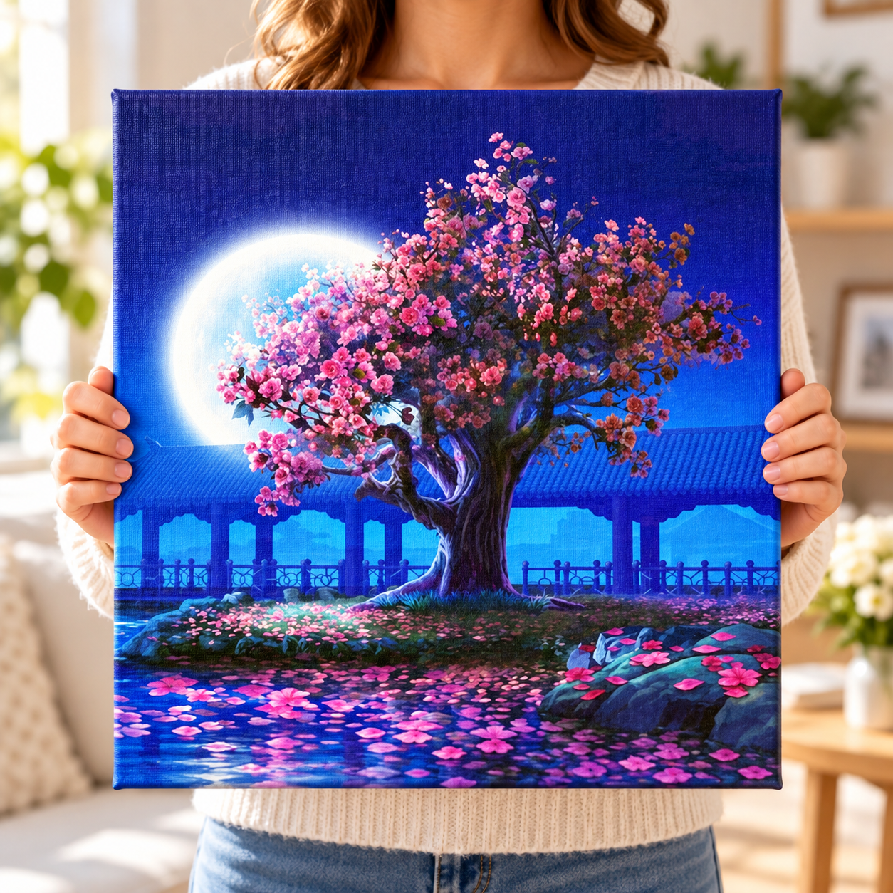 Ay Işığında Sakura Sayılarla Boyama Seti - Görsel 4