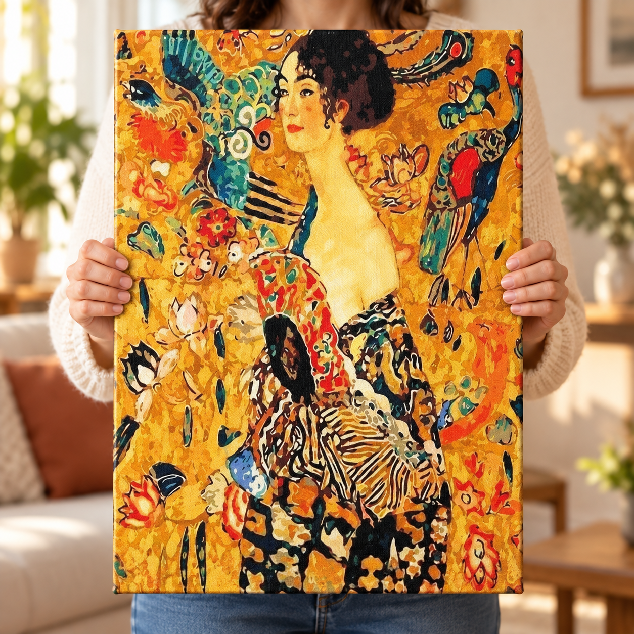 Gustav Klimt Genç Kadın Sayılarla Boyama Seti - Görsel 4