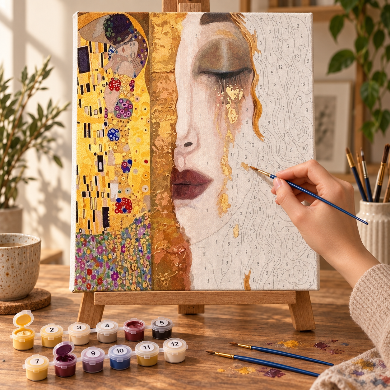 Gustav Klimt İki Eser Sayılarla Boyama Seti - Görsel 3