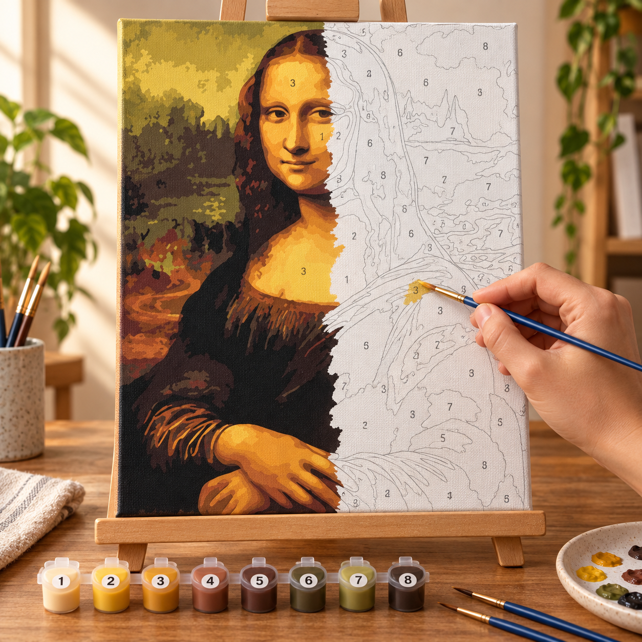 Mona Lisa Sayılarla Boyama Seti - Görsel 3