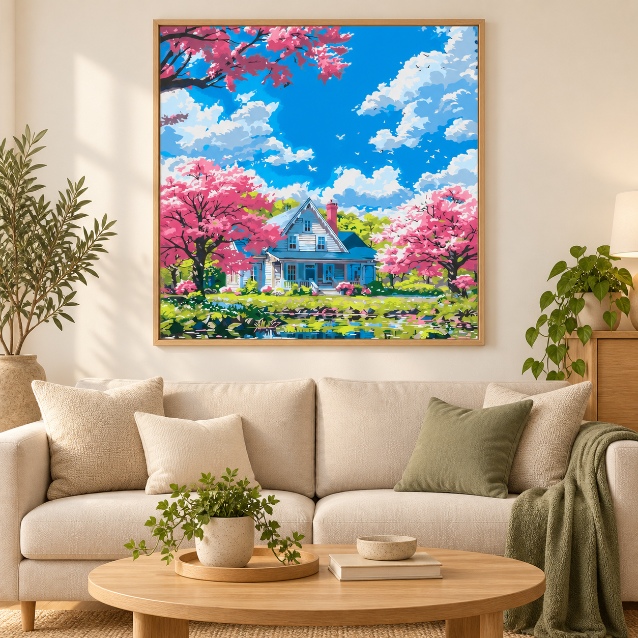 Pembe Bahçe Evi Sayılarla Boyama Seti - Görsel 5