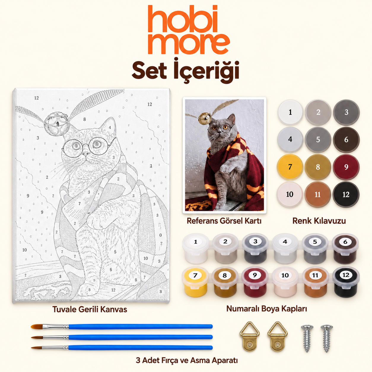 Sihirli Kedi Sayılarla Boyama Seti - Görsel 2