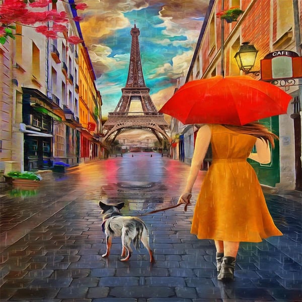 Yağmurda Paris Sayılarla Boyama Seti