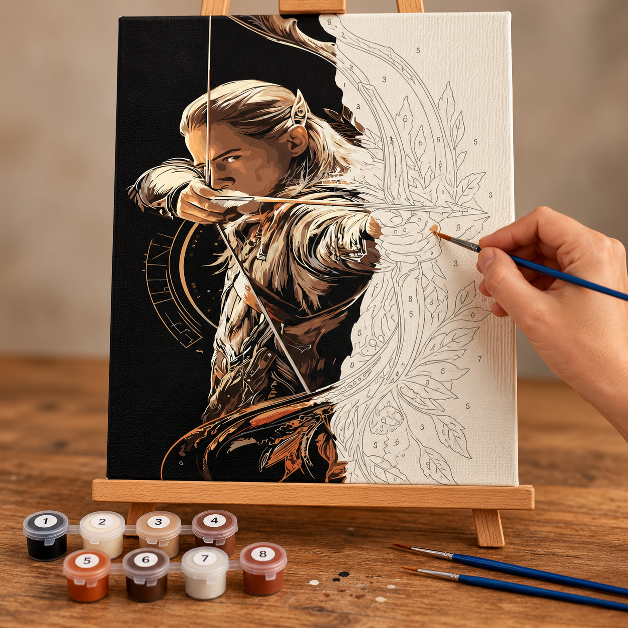 Legolas'ın Keskin Bakışı Sayılarla Boyama Seti - Görsel 2
