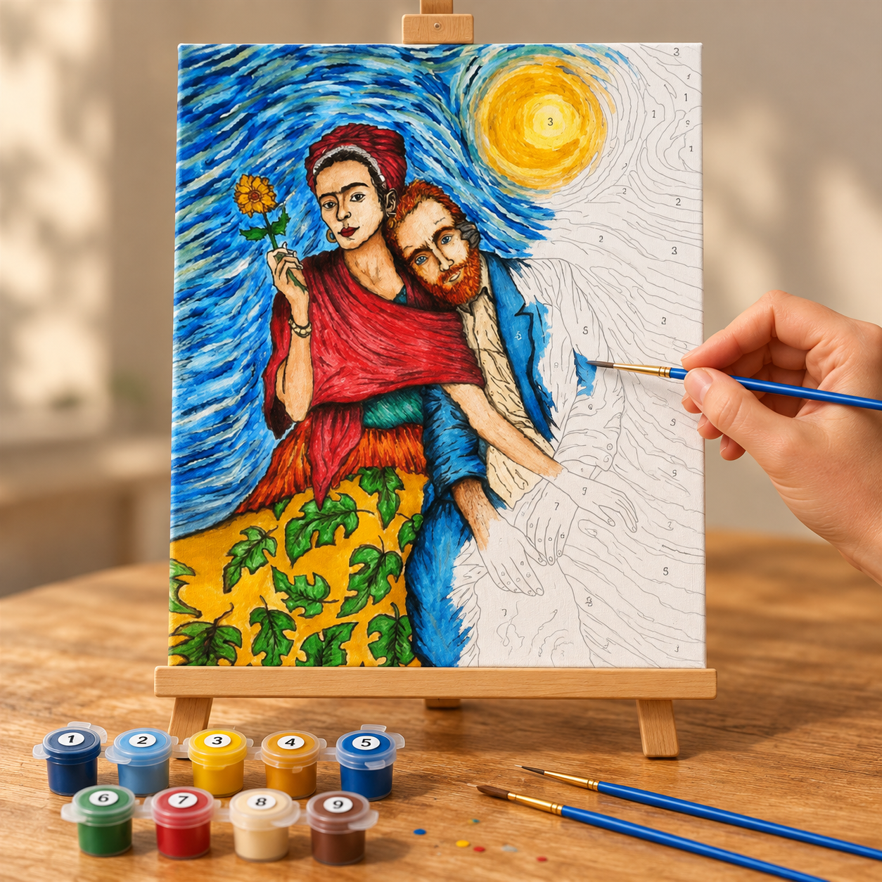 Frida ve Vincent'ın Yıldızlı Buluşması Sayılarla Boyama Seti - Görsel 2