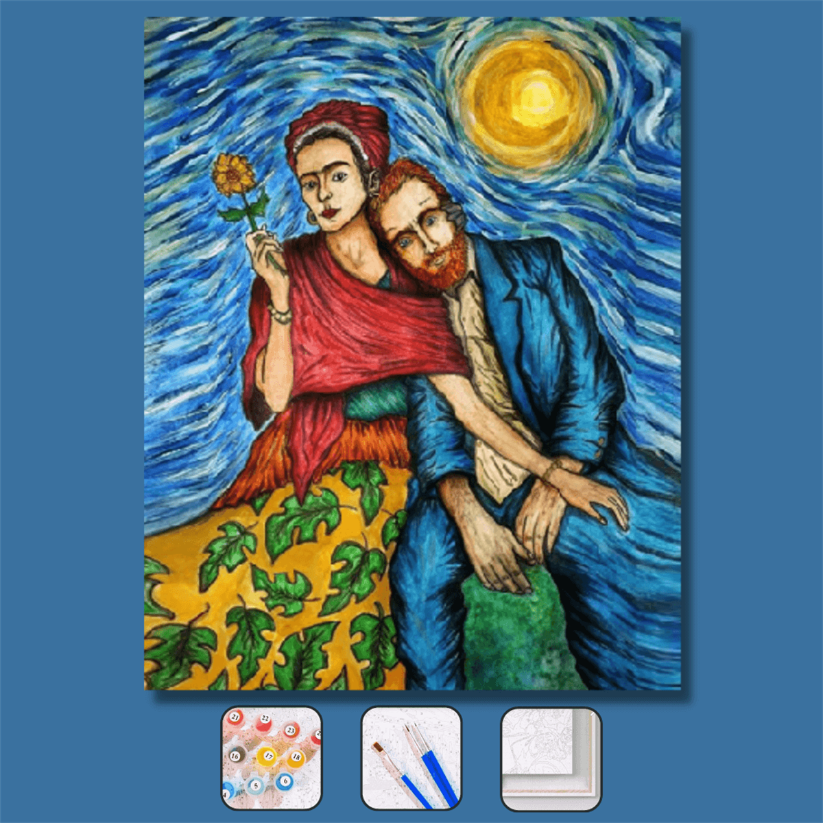 Frida ve Vincent'ın Yıldızlı Buluşması Sayılarla Boyama Seti
