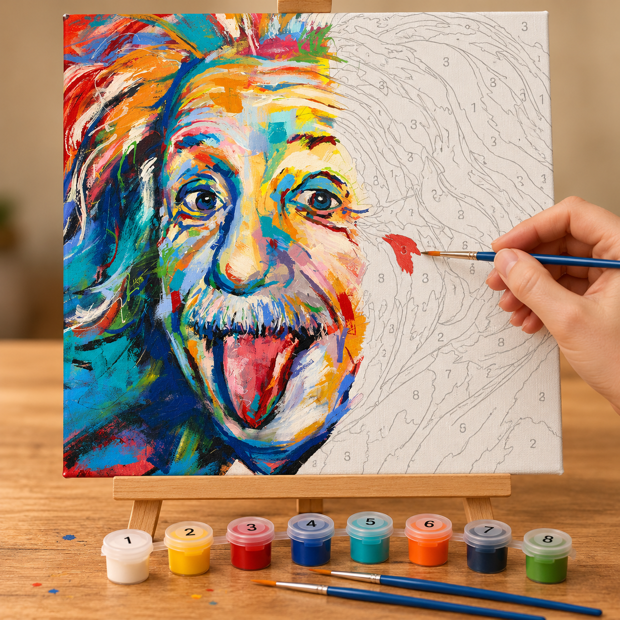 Einstein'ın Renkli Gülüşü Sayılarla Boyama Seti - Görsel 2