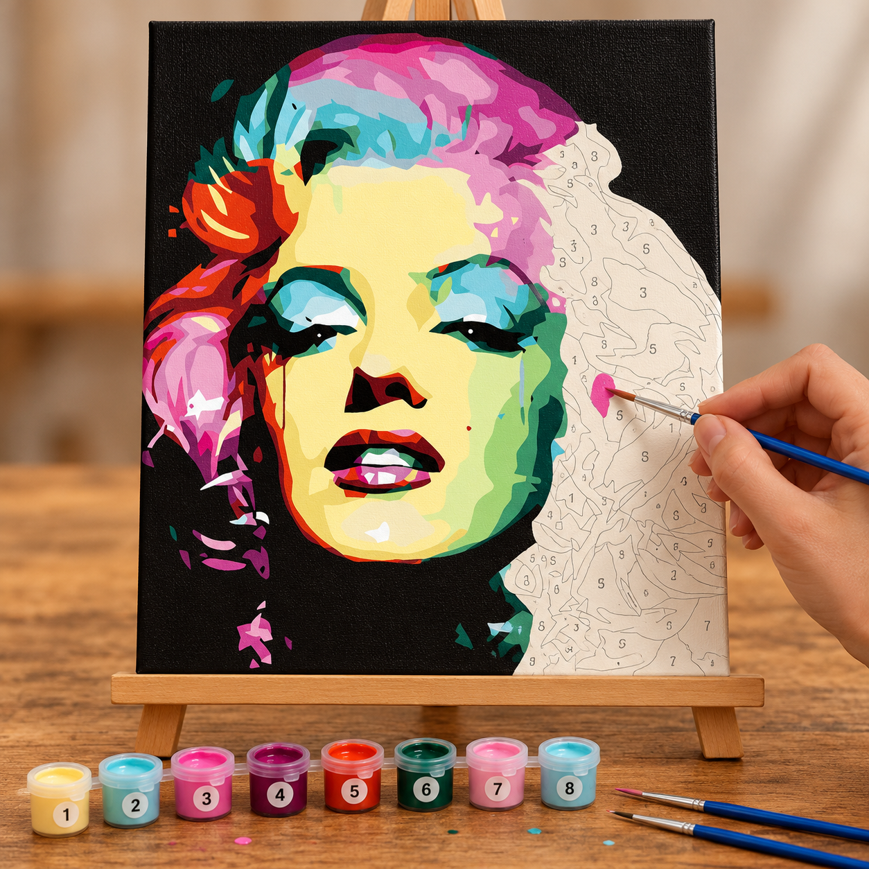Marilyn'in Pop Renkleri Sayılarla Boyama Seti - Görsel 2